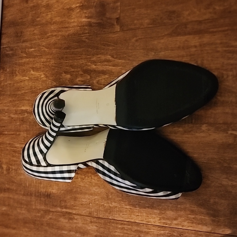 Walter Steiger black/ white peep toe pumps 7.5 - Picture 6 of 14